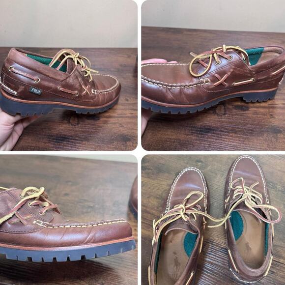 Polo Country Ranger Deck Brown Leather mens size 9 - Picture 5 of 5